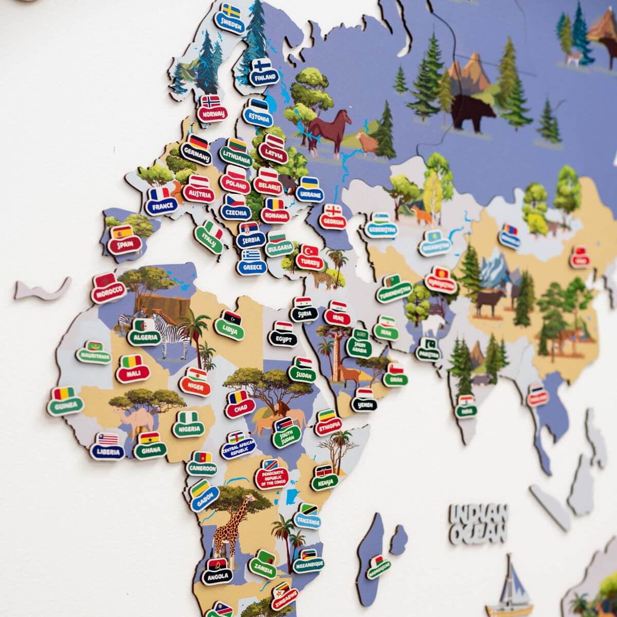 Nursery World Map Indigo, photo 6 of 13