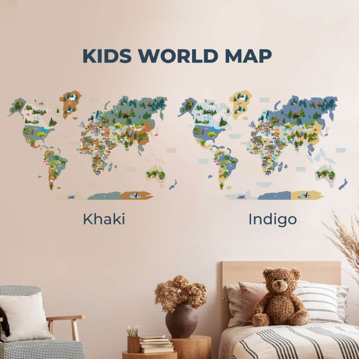 Nursery World Map Indigo, photo 12 of 13