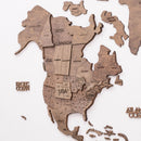 3D Wooden World Map Terra (for US only)