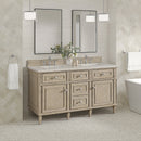 James Martin Lorelai 60" Double Bathroom Vanity, Whitewashed Oak