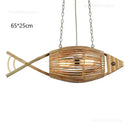 GobekUsa Bamboo Fish Art Pendant Lights - Nordic LED Fixture for Kitchen & Living Room
