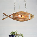 GobekUsa Bamboo Fish Art Pendant Lights - Nordic LED Fixture for Kitchen & Living Room