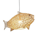 GobekUsa Bamboo Fish Art Pendant Lights - Nordic LED Fixture for Kitchen & Living Room