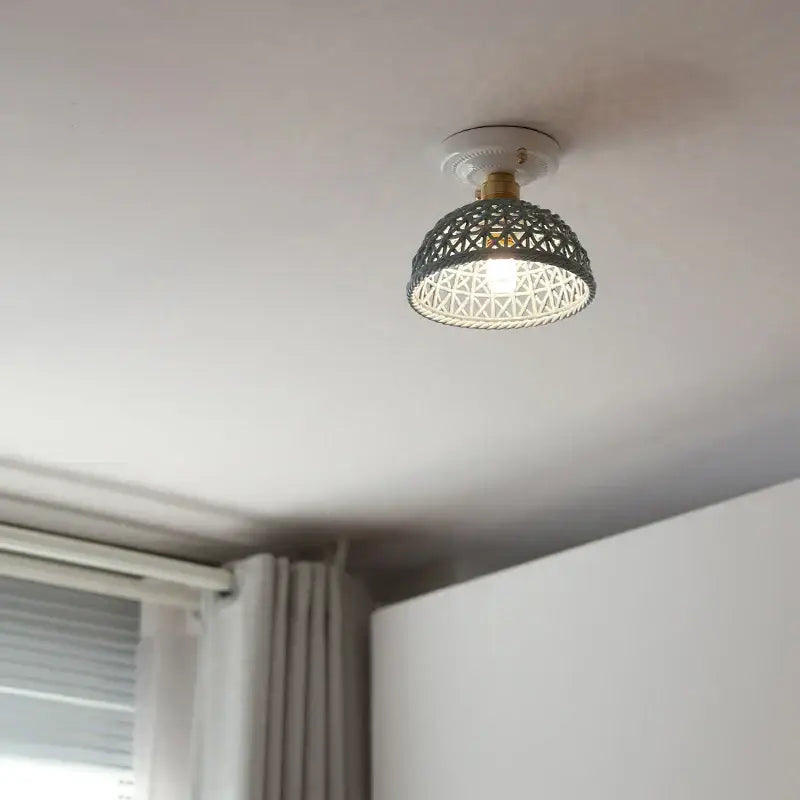 GobekUsa Ceramic LED Ceiling Lamp Indoor Lighting Semi-Circular Light Fixture, photo 3 of 14