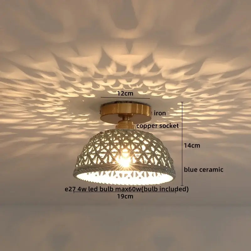 GobekUsa Ceramic LED Ceiling Lamp Indoor Lighting Semi-Circular Light Fixture, photo 12 of 14