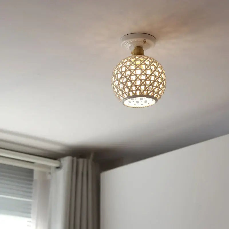 GobekUsa Ceramic LED Ceiling Lamp Indoor Lighting Semi-Circular Light Fixture, photo 5 of 14
