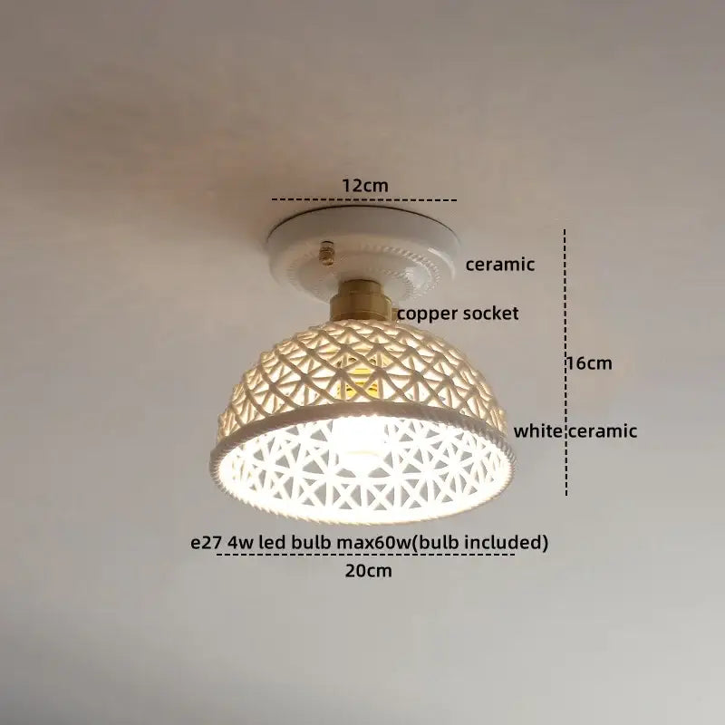 GobekUsa Ceramic LED Ceiling Lamp Indoor Lighting Semi-Circular Light Fixture, photo 7 of 14