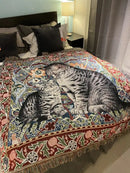 GobekUsa Cat Oil Painting Blanket - Cozy Home Decor Throw & Bed Cover