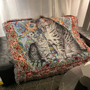 GobekUsa Cat Oil Painting Blanket - Cozy Home Decor Throw & Bed Cover