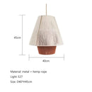 GobekUsa Handmade Hemp Rope Pendant Lamp for Dining Room Kitchen Cafe