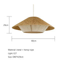 GobekUsa Handmade Hemp Rope Pendant Lamp for Dining Room Kitchen Cafe