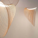 GobekUsa Bird's Nest LED Pendant Lights Wooden Acrylic Chandelier Dining Room Lighting