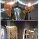 GobekUsa Bird's Nest LED Pendant Lights Wooden Acrylic Chandelier Dining Room Lighting