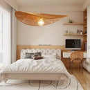 GobekUsa Hemp Rope Straw Hat Pendant Lights LED Decorative Lighting for Living Room and Restaurant