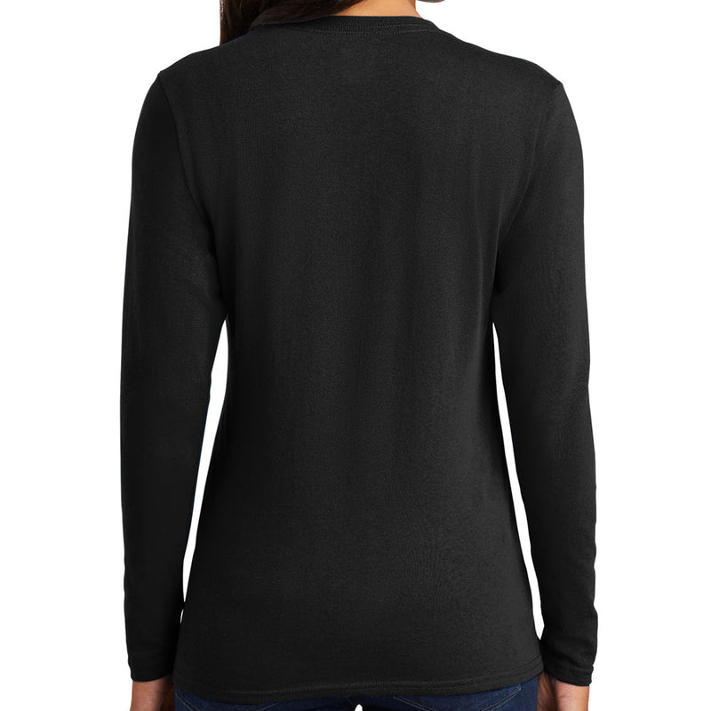 Women's Big Size Port & Company Long Sleeve Cotton T-Shirt