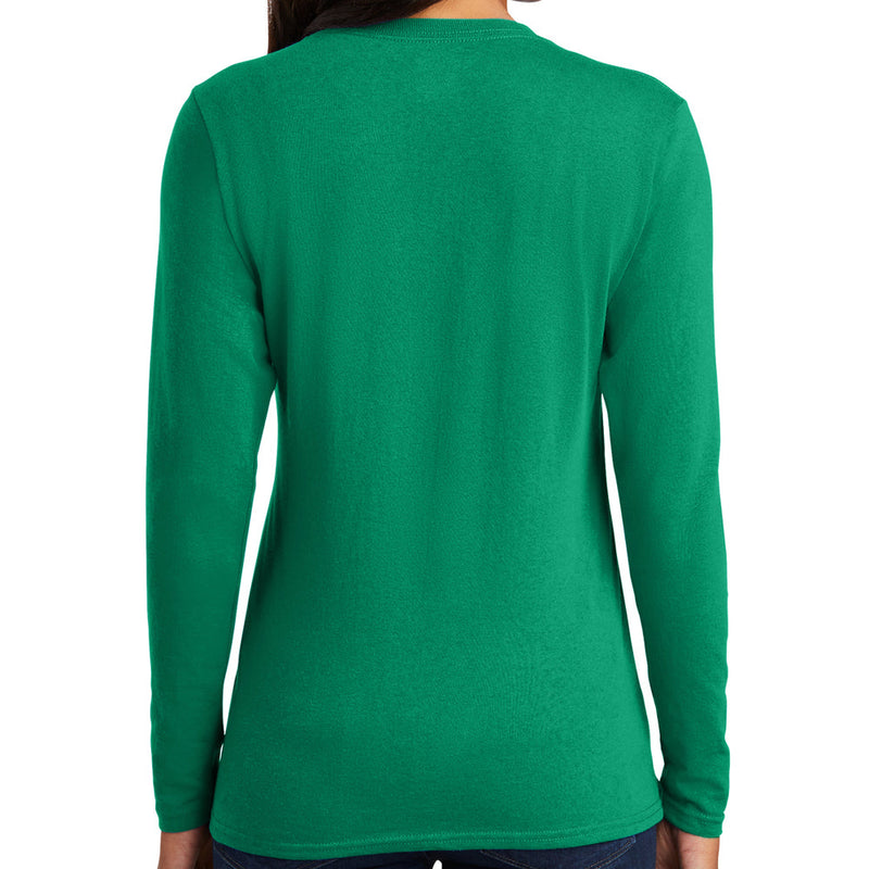 Women's Big Size Port & Company Long Sleeve Cotton T-Shirt