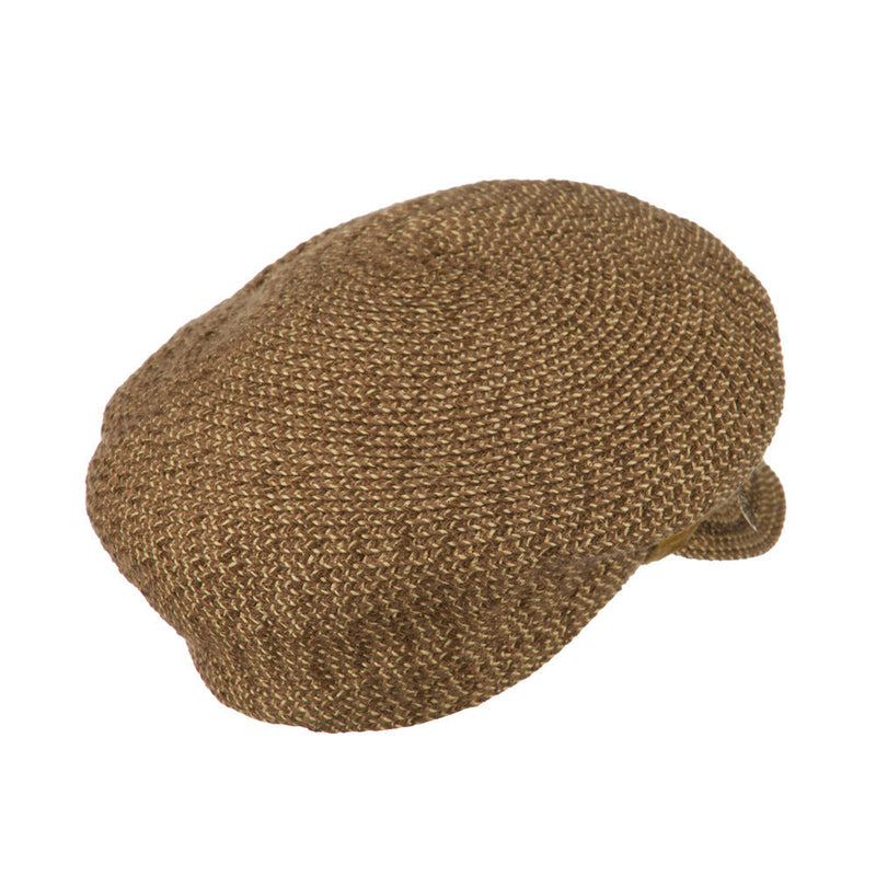 Women's Paper Braid Newsboy Hat with Velvet Bow Trim