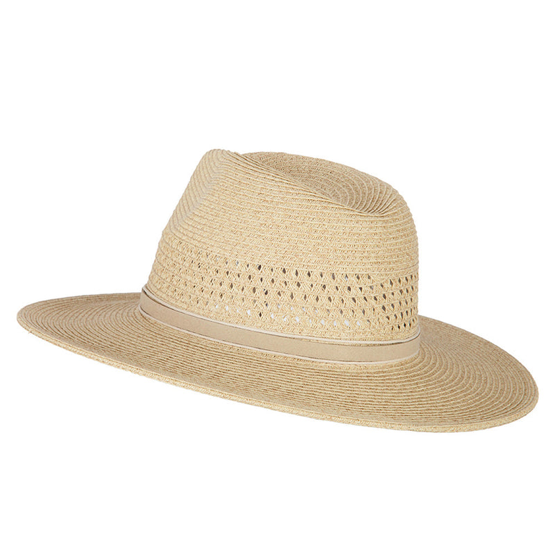 UPF 50+ Women's Paper Braid Brim Fedora Hat