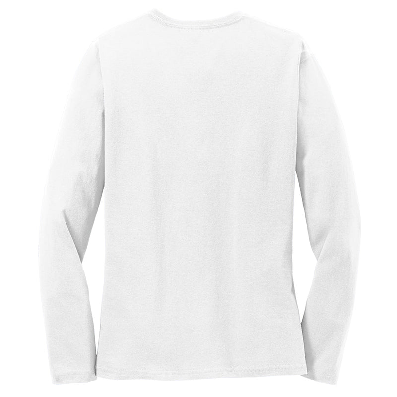 Women's Big Size Port & Company Long Sleeve Cotton T-Shirt