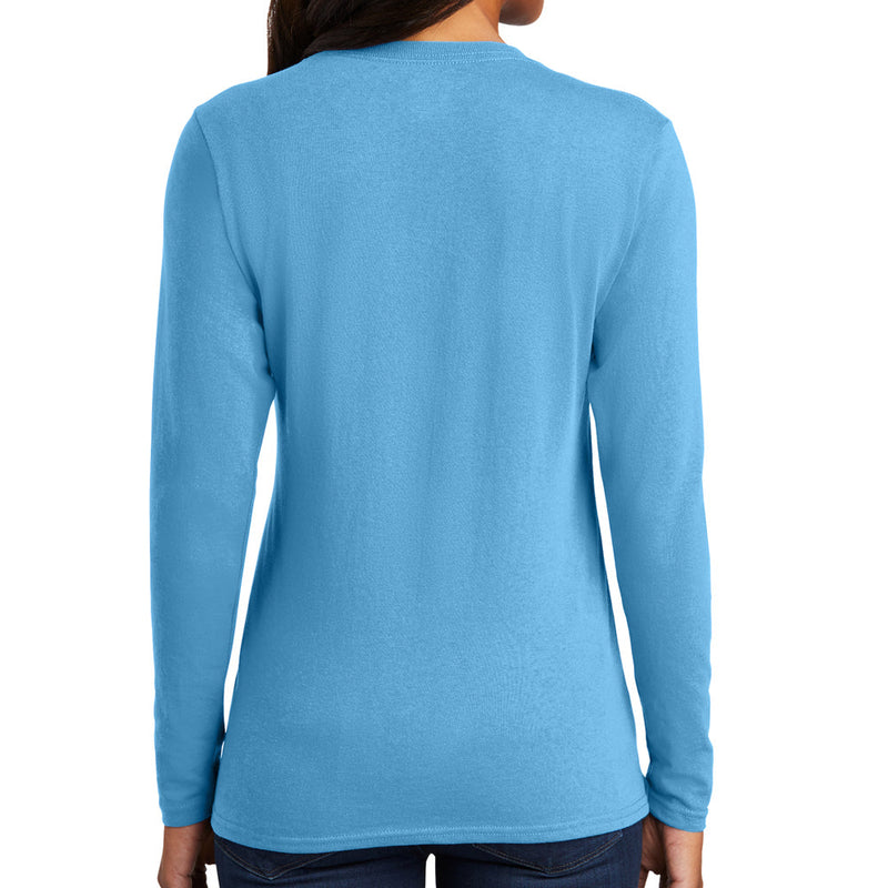 Women's Big Size Port & Company Long Sleeve Cotton T-Shirt