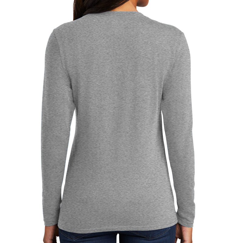 Women's Big Size Port & Company Long Sleeve Cotton T-Shirt