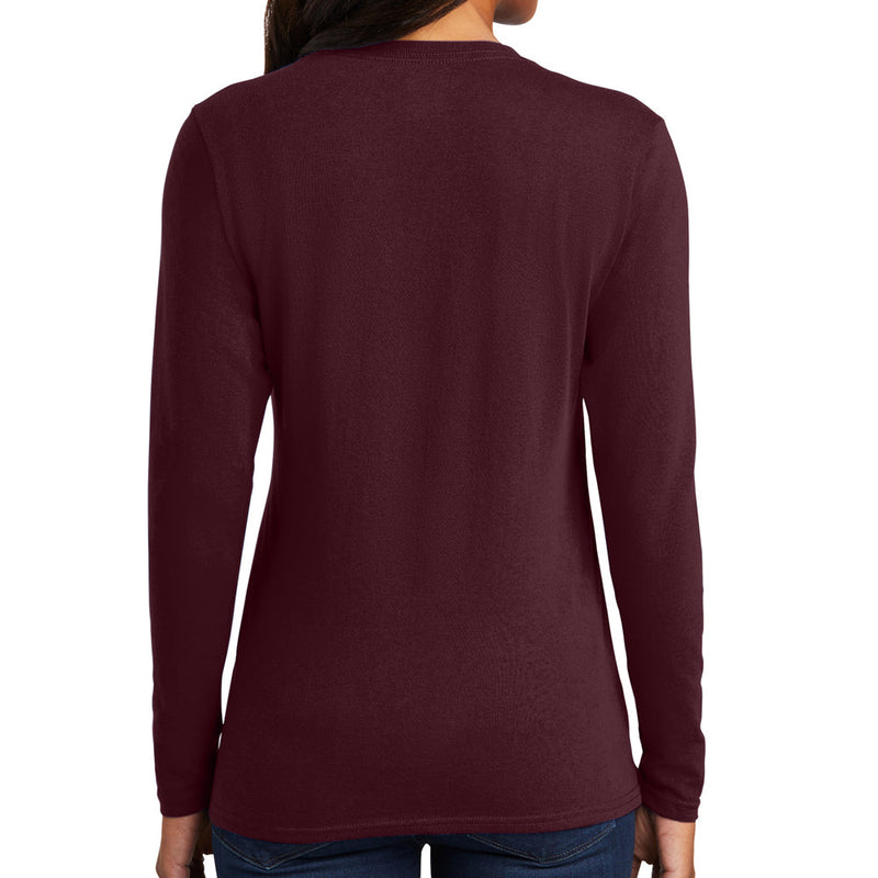 Women's Big Size Port & Company Long Sleeve Cotton T-Shirt