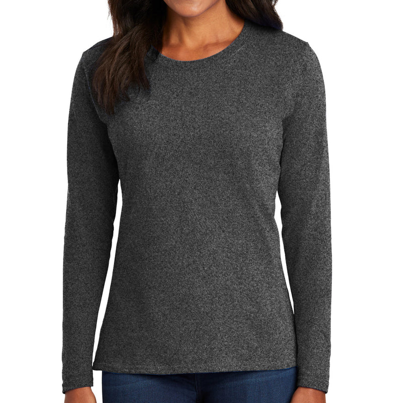 Women's Big Size Port & Company Long Sleeve Cotton T-Shirt