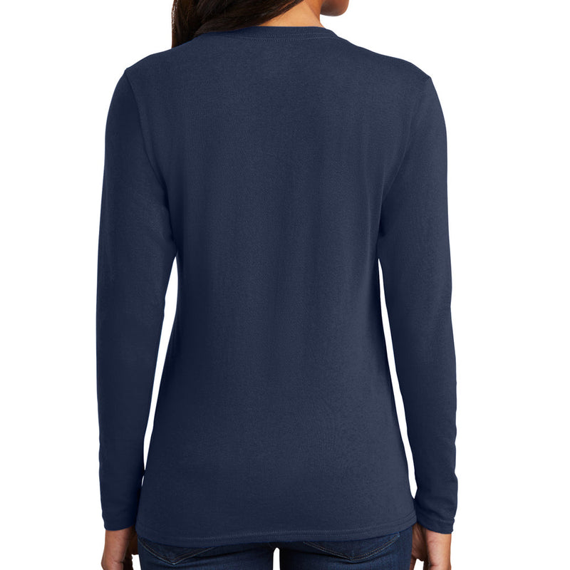 Women's Big Size Port & Company Long Sleeve Cotton T-Shirt