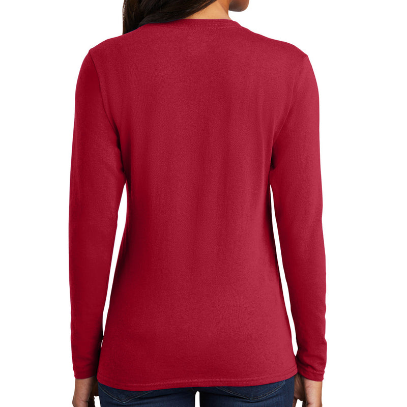 Women's Big Size Port & Company Long Sleeve Cotton T-Shirt