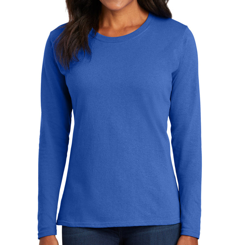 Women's Big Size Port & Company Long Sleeve Cotton T-Shirt