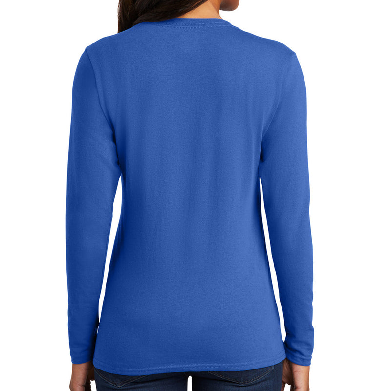 Women's Big Size Port & Company Long Sleeve Cotton T-Shirt