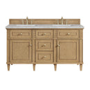 James Martin Lorelai 60" Double Bathroom Vanity, Light Natural Oak