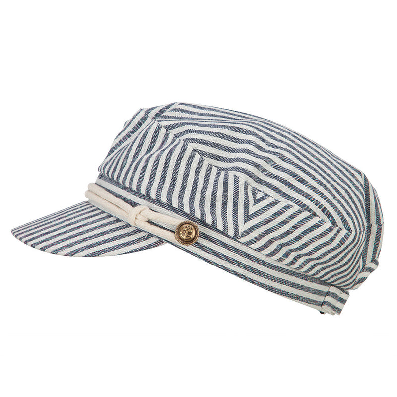 Women's Rope Accent Band Greek Sailor Stripe Hat