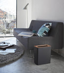 Trash Can - Rectangle - Steel + Wood by Yamazaki Home