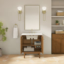 James Martin Laurent 30" Dual Mount Single Bathroom Vanity, Honey Oak