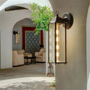 GobekUsa Black Finish Wall Lantern with Frosted Glass Shade for Outdoor Use