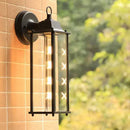 GobekUsa Black Finish Wall Lantern with Frosted Glass Shade for Outdoor Use