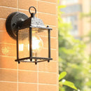 GobekUsa Black Finish Wall Lantern with Frosted Glass Shade for Outdoor Use