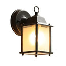 GobekUsa Black Finish Wall Lantern with Frosted Glass Shade for Outdoor Use