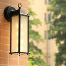 GobekUsa Black Finish Wall Lantern with Frosted Glass Shade for Outdoor Use