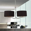 GobekUsa Drum Pendant Light - 4 Black/White Fabric Lights for Dining Room Island