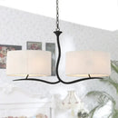 GobekUsa Drum Pendant Light - 4 Black/White Fabric Lights for Dining Room Island