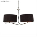 GobekUsa Drum Pendant Light - 4 Black/White Fabric Lights for Dining Room Island