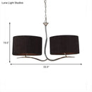 GobekUsa Drum Pendant Light - 4 Black/White Fabric Lights for Dining Room Island