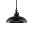 GobekUsa Wrought Iron Dome Industrial Ceiling Fixture Pendant Lighting - 12"/14" Diameter, 1 Light - Weathered Brass/Black