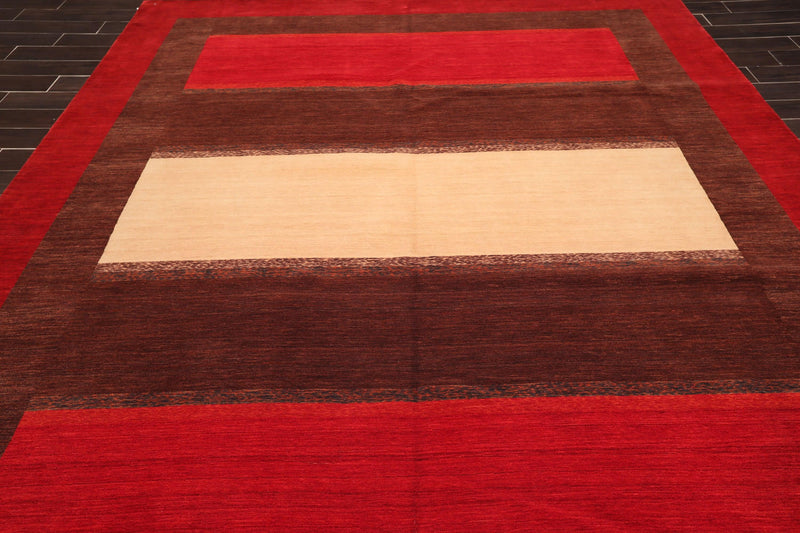 9'3" x 11'10" Hand Knotted 100% Wool Designer Oriental Area Rug Contemporary Red