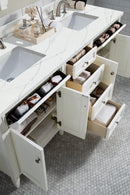 James Martin Brittany 72" Double Bathroom Vanity, Bright White