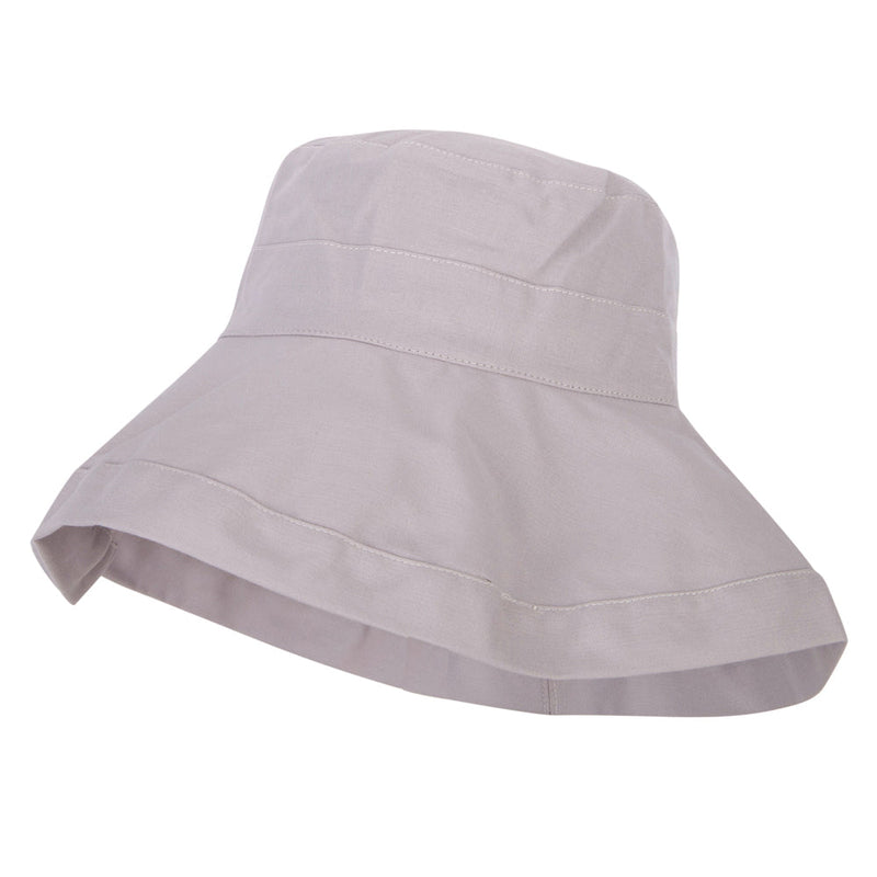 Women's Turn Up Brim Cotton Linen Dressy Bucket Hat