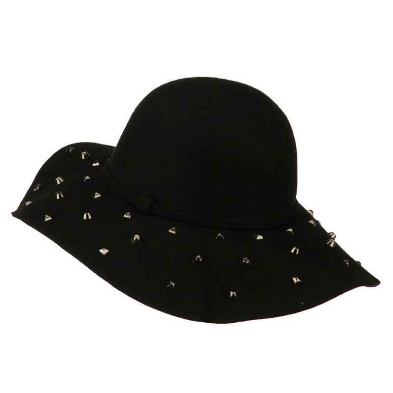 Wool Felt Studded Brim Hat