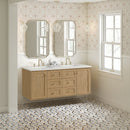 James Martin Laurent 60" Dual Mount Double Bathroom Vanity, Light Natural Oak